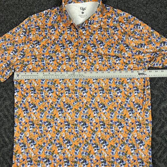 1764 Polo Shirt Men’s Large Floral Hawaiian Print Golf Performance - Picture 4 of 6